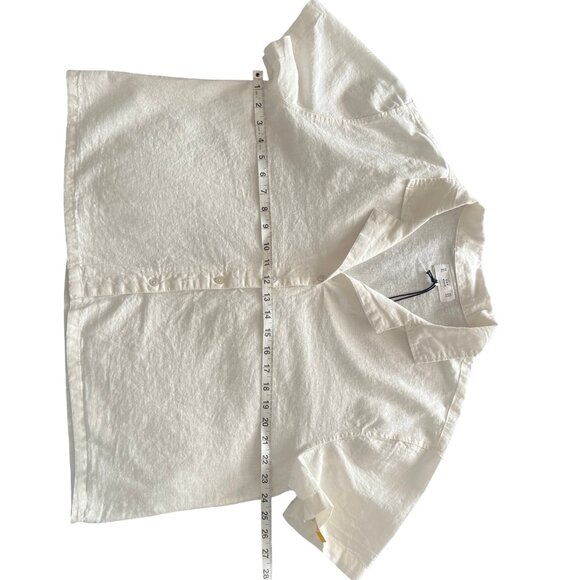 White Button Down Cropped Womens Shirt Size XL from Lefties NEW - Picture 4 of 7